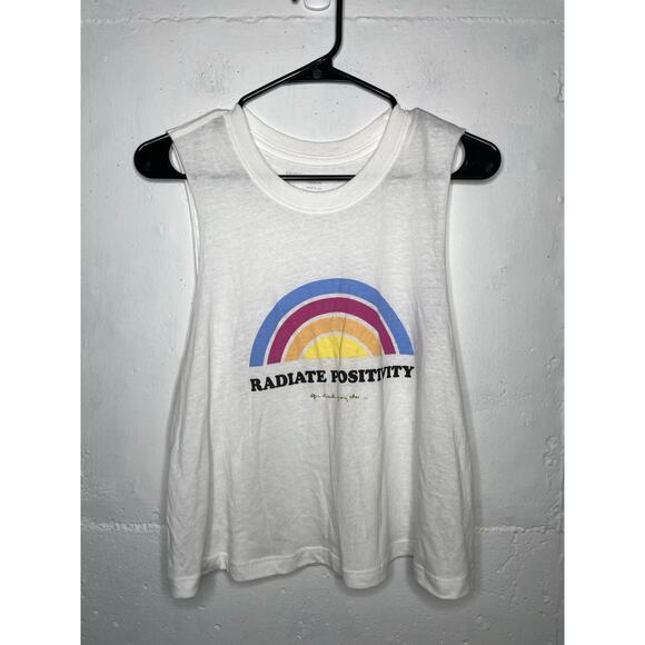 Spiritual Gangster Radiate Positivity White Tank Size Medium - Picture 1 of 6